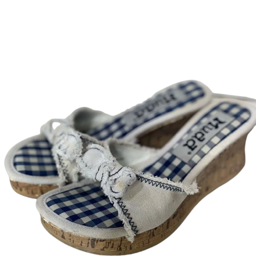 Gingham Wedge Sandals